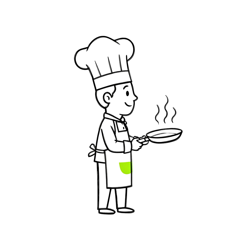 Chef holding pan