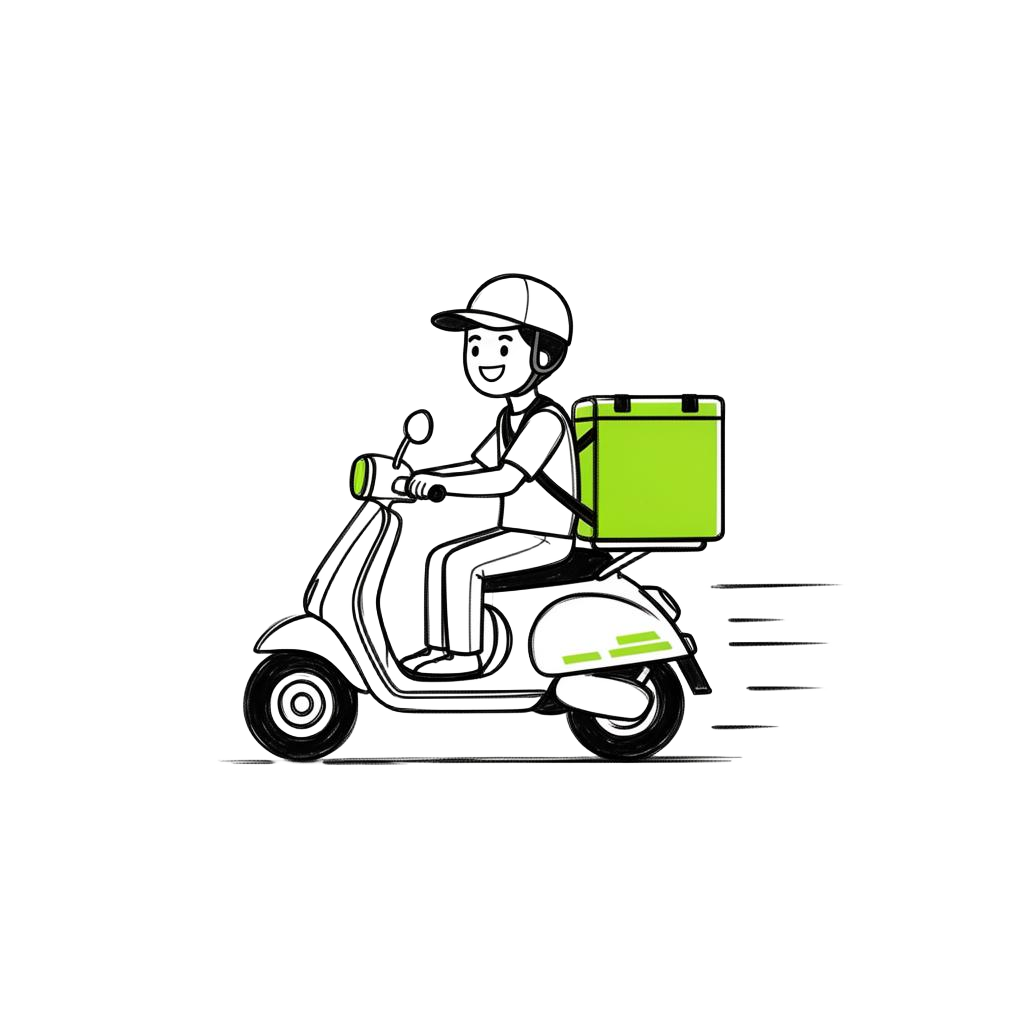 Rider on scooter